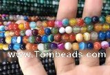 CAA1603 15.5 inches 6mm round banded agate beads wholesale