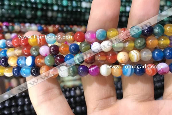 CAA1603 15.5 inches 6mm round banded agate beads wholesale