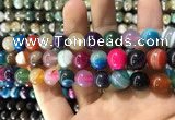 CAA1606 15.5 inches 12mm round banded agate beads wholesale