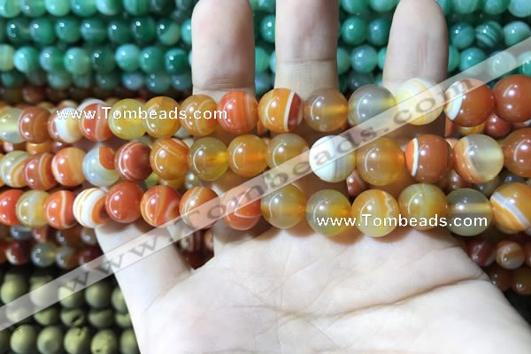 CAA1609 15.5 inches 6mm round banded agate beads wholesale