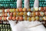 CAA1610 15.5 inches 8mm round banded agate beads wholesale