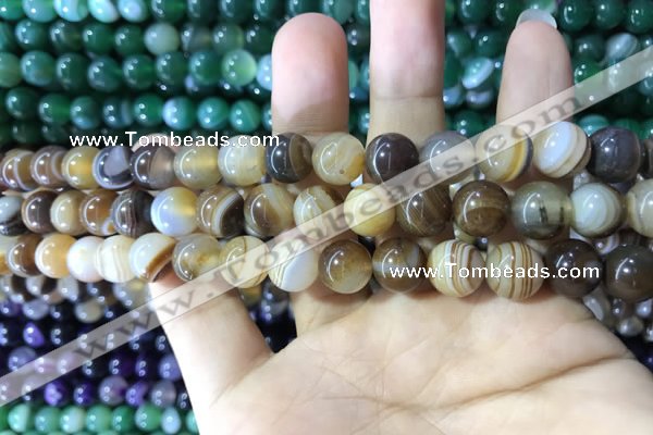 CAA1615 15.5 inches 6mm round banded agate beads wholesale
