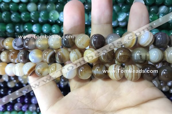 CAA1617 15.5 inches 10mm round banded agate beads wholesale