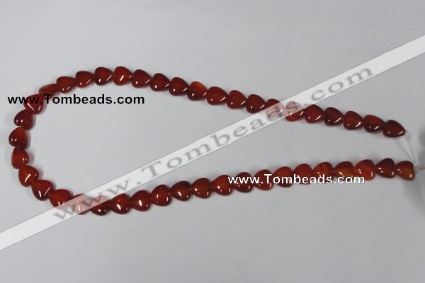 CAA163 15.5 inches 10*10mm heart red agate gemstone beads