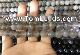 CAA1632 15.5 inches 10mm faceted round banded agate beads