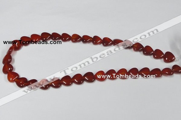 CAA164 15.5 inches 12*12mm heart red agate gemstone beads