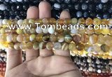 CAA1645 15.5 inches 6mm faceted round banded agate beads