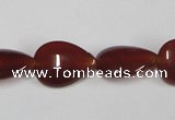 CAA165 15.5 inches 13*18mm flat teardrop red agate gemstone beads