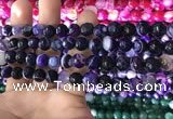 CAA1651 15.5 inches 8mm faceted round banded agate beads