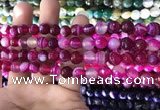 CAA1656 15.5 inches 8mm faceted round banded agate beads