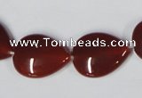 CAA166 15.5 inches 15*20mm flat teardrop red agate gemstone beads