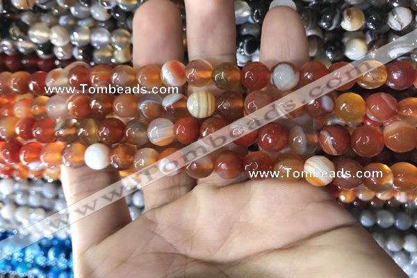 CAA1660 15.5 inches 6mm faceted round banded agate beads