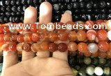 CAA1662 15.5 inches 10mm faceted round banded agate beads