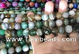 CAA1673 15.5 inches 12mm faceted round banded agate beads