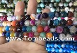 CAA1681 15.5 inches 8mm faceted round banded agate beads