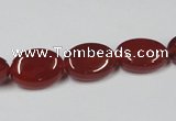 CAA169 15.5 inches 10*14mm oval red agate gemstone beads