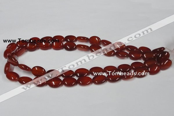 CAA170 15.5 inches 12*16mm oval red agate gemstone beads