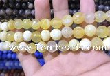 CAA1705 15 inches 8mm faceted round fire crackle agate beads