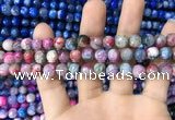 CAA1708 15 inches 8mm faceted round fire crackle agate beads