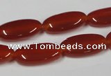 CAA171 15.5 inches 10*20mm oval red agate gemstone beads