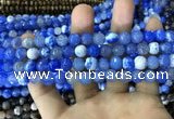 CAA1717 15 inches 8mm faceted round fire crackle agate beads