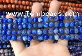 CAA1718 15 inches 8mm faceted round fire crackle agate beads