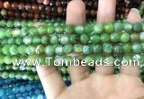 CAA1719 15 inches 8mm faceted round fire crackle agate beads