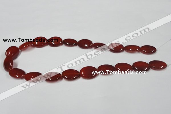 CAA172 15.5 inches 15*20mm oval red agate gemstone beads