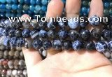 CAA1728 15 inches 10mm faceted round fire crackle agate beads