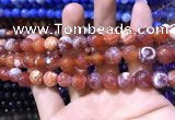 CAA1733 15 inches 10mm faceted round fire crackle agate beads