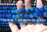 CAA1737 15 inches 10mm faceted round fire crackle agate beads