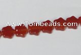 CAA174 15.5 inches 8*8mm star red agate gemstone beads