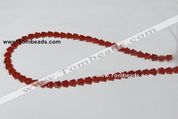 CAA174 15.5 inches 8*8mm star red agate gemstone beads