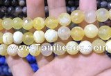 CAA1748 15 inches 12mm faceted round fire crackle agate beads