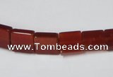 CAA175 15.5 inches 10*10mm square red agate gemstone beads