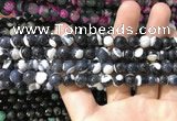 CAA1760 15 inches 8mm faceted round fire crackle agate beads