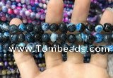 CAA1764 15 inches 8mm faceted round fire crackle agate beads