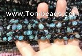 CAA1765 15 inches 8mm faceted round fire crackle agate beads