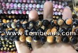 CAA1776 15 inches 10mm faceted round fire crackle agate beads