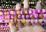 CAA1783 15 inches 10mm faceted round fire crackle agate beads