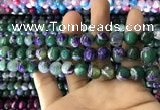 CAA1785 15 inches 10mm faceted round fire crackle agate beads