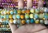 CAA1787 15 inches 10mm faceted round fire crackle agate beads