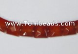 CAA179 15.5 inches 8*8mm faceted square red agate gemstone beads