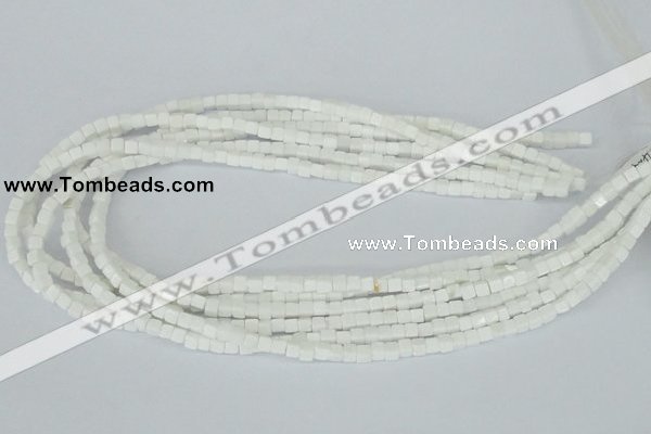 CAA18 15.5 inches 4*4mm cube white agate gemstone beads wholesale