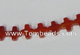 CAA181 15.5 inches 8*8mm cross red agate gemstone beads