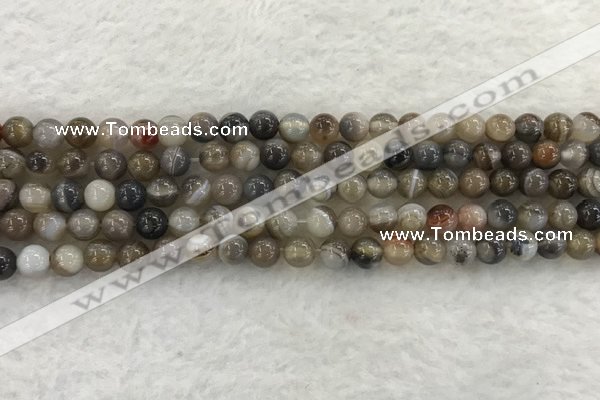 CAA1811 15.5 inches 6mm round banded agate gemstone beads