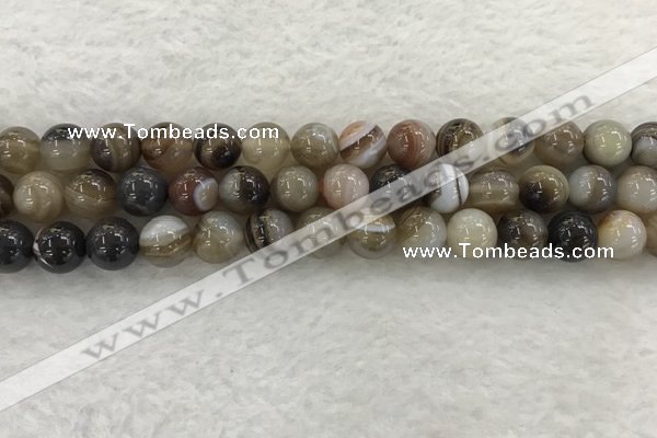 CAA1813 15.5 inches 10mm round banded agate gemstone beads