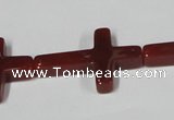 CAA183 15.5 inches 20*30mm cross red agate gemstone beads