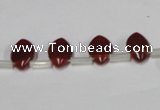 CAA184 Top-drilled 8*12mm marquise red agate gemstone beads