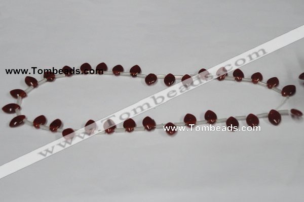 CAA184 Top-drilled 8*12mm marquise red agate gemstone beads